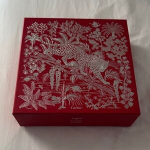 Cartier Red Box with Silver Panther Design